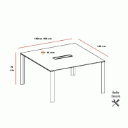 Table de réunion X7 pour 4 à 6  personnes - Officity. - 140, Eucalyptus 53_1
