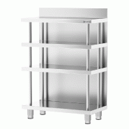 Table de travail de bar inox - 800 x 400 mm - 4 étagères_1