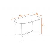 Table haute ovale LIKA H110 - mange-debout design avec repose-pieds et crochets pour sac_1