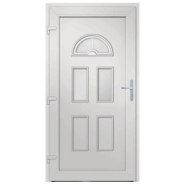 Vidaxl porte d'entrée blanc 88x200 cm pvc 3187911_1