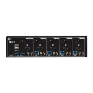 Commutateur KVM 4 ports - Double écran, DisplayPort 1.2 et HDMI 2.0, 4K 60Hz, Hub USB 3.1, audio_1