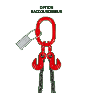 Élingue chaîne de levage 2 brins en acier grade 80 - REF : 23150X - Capacité 1,12t à 45t_1