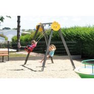 Jeux de plein air : portique aluminium 2 balançoires_1