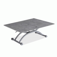 Table basse relevable extensible Hirondelle - finition béton - compacte 100 x 57/114 cm_1