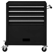 Vidaxl chariot à outils avec 4 tiroirs acier noir 147189_1