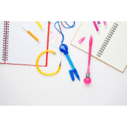 Stylo à bille en plastique - boule souple avec lampe LED - encre bleue - couleur fuchsia_1