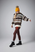 Bonnet Hygge - Réf: B390 - Tricot côtelé épais avec doublure en shearling et grand pompon - Marque Beechfield_1