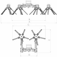 Andaineur à bras indépendants avec réglage de hauteur