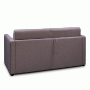 CANAPÉ CANAPEXPRESS GRANDIOSE MATELAS MÉMORY 22 CM SOMMIER MÉTAL 140 CM TISSU TWEED TAUPE_1