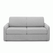 Canapé convertible express MAC MAHON - sommier à lattes 140 cm - matelas 16 cm tissu tweed gris silver_1