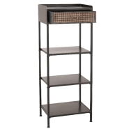 Étagère AKIBE - 1 tiroir, 3 tablettes en métal noir - Design classique et pratique_1