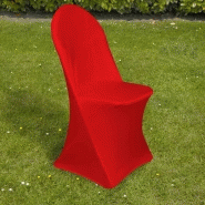 Housse de chaise pliante rouge - Spandex et polyester 210g/m² - Usage intérieur/extérieur_1