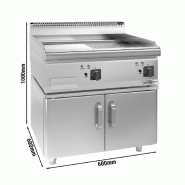 Plaque de cuisson électrique - 9 kW - Lisse & Rainurée- avec sous-structure à 2 portes  - Mario 600 | GGM -EBGK66-E-UBK66-E_1