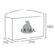 Point de tri 3 flux - acier traité anti-UV et anticorrosion - 3 bacs roulants 120L inclus_1