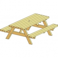 Table de pique-nique Bavaria - bois autoclave - trou pour parasol - épaisseur 60 mm - BBF_1