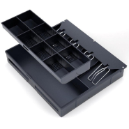 Intérieur pour tiroir caisse 350x320x60mm - 12 compartiments (4+8) - Noir - Plastique_1