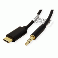 ROLINE Adaptateur Type C - 3,5mm Audio, M/M, noir, 1,8 m_1