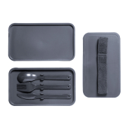 Boîte à lunch en plastique PP - Set de couverts inclus - 2 compartiments de 700 ml chacun_1