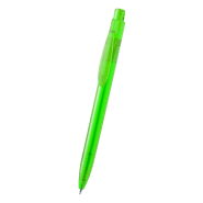Stylo bille transparent en plastique RPET - encre bleue - couleur vert - 8 g_1