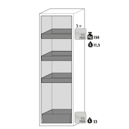 Armoire de sécurité S-CLASSIC-90 modèle S90.196.060.R - Réf 30229-002-34386 - Type 90 pour substances inflammables selon NF EN 14470-1_1