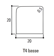 Raccord T4R/T4 basse de 100 cm