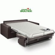 Canapé convertible CRÉPUSCULE - Matelas 140cm comfort BULTEX® - Tweed marron chocolat - Ouverture express_1