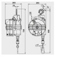 Équilibreurs de charges - Enrouleur 9411G-9414G - Câble inox - Capacité 60 à 100 kg_1