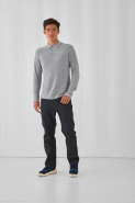Polo homme ID.001 manches longues - 100% coton pré-rétréci - Réf: CGPUI12_1