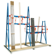 Rayonnage métallique  adapté au stockage de produits longs, barres et tubes, en position verticale_1
