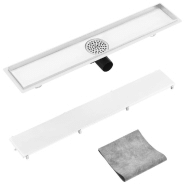 Vidaxl drain de douche avec couvercle 2 en 1 73x14 cm acier inoxydable 146008_1