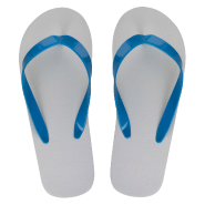 Tongs publicitaires personnalisables - semelles en PE et brides en PVC - couleur bleue_1
