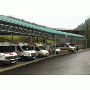 Abri de stockage - Structure en acier avec toiture en PVC et fondation - Dimensions modulables et solides_1