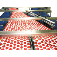 Accumulateur mass-flow  par mise en masse des produits cylindriques ou ovoïdes, par remplissage du convoyeur_1