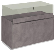 Comptoir T01 vitrine 4 Faces et MDF naturel+béton - 120x60x93cm_1