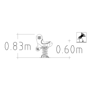 Jeu sur ressort Klimp 1 place pour aires de jeux - réf 8049867 - Hags - Vert, fondation à enterrer_1