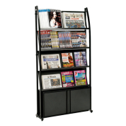 Présentoir Black-Line® 2000 simple-face avec 4 étagères inclinées et coffre Réf : 205401_1