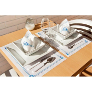 Set de table papier blanc motif Maxim bleu 31x43cm - par 2000_1