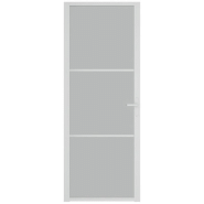 Vidaxl porte intérieure 76x201,5 cm blanc verre mat et aluminium 350576_1