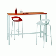 Chaise haute Bowl - Assise en polypropylène - Piètement 4 pieds laqués époxy avec repose-pieds_1