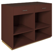 Comptoir 120x60x93,8cm/reposac 70x20xH12cm lie de vin - 2tir.2tabl. - lie de vin_1