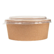 Saladier en carton kraft + couvercle PET 750ml Ø15/12,8x5cm par 200_1