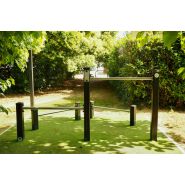 Barres d'appui senior - parcours de santé métal - Proludic - 2,30 m de largeur - JPS18-S-M_1