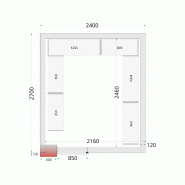 Chambre froide négative CRNF2427WD Blanc 2400 x 2700 x 2200 mm TEFCOLD_1