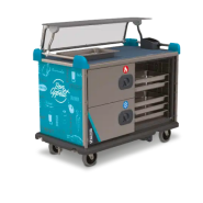 Chariot  de distribution de repas en multi-portions  avec motorisation optionnelle et écran tactile - MULTISERV_1