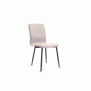 Lot de 2 chaises Sylvio - tissu beige, structure bois et métal, design chic et confortable_1