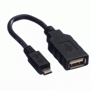 Roline câble usb 2.0, usb a femelle - micro usb b mâle, otg, 0,15 m_1
