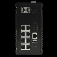 Switch PoE+ Gigabit 8 ports RJ45 10/100/1000Mb/s + 2 SFP 1000 - Référence: ISGPOEMT802G - Durci IP30, Aluminium, Montage Rail-Din ou Wall mount_1