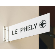 Enseigne drapeau en PVC gravé recto/verso pour extérieur - Direct Signalétique - 102 x 102 mm, résistant UV et intempéries_1