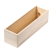 Emballage bouteille de vin - Coffret cadeau en bois avec anse cordon - Couleur naturelle_1