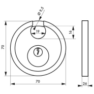 Cadenas à clé Astra 70 mm - Anse inox - Corps inox - Marque Thirard - Réf. 00096700_1